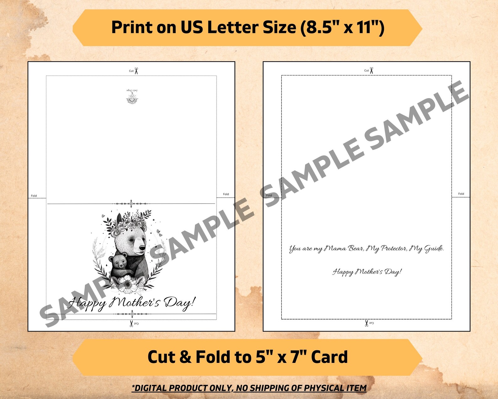 Digital Download Thank You Card Design Printable Card Design DIY Card