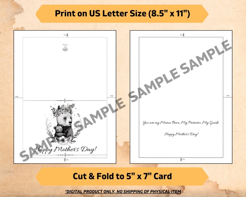 Digital Download Thank You Card Design Printable Card Design DIY Card ...