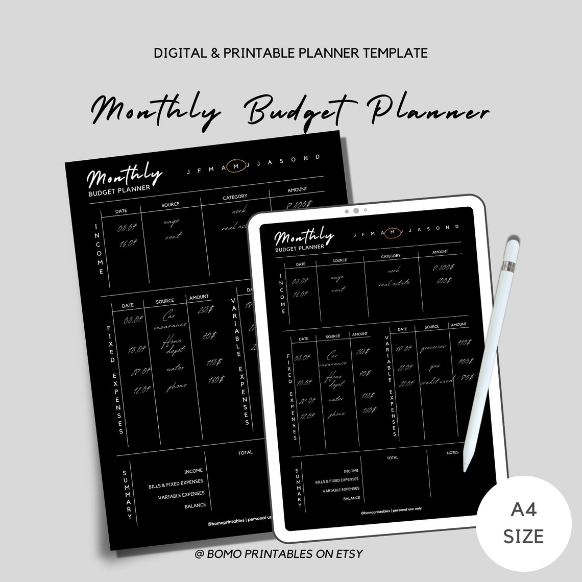 Monthly Budget Planner Printable Budget Template Budget Spreadsheet