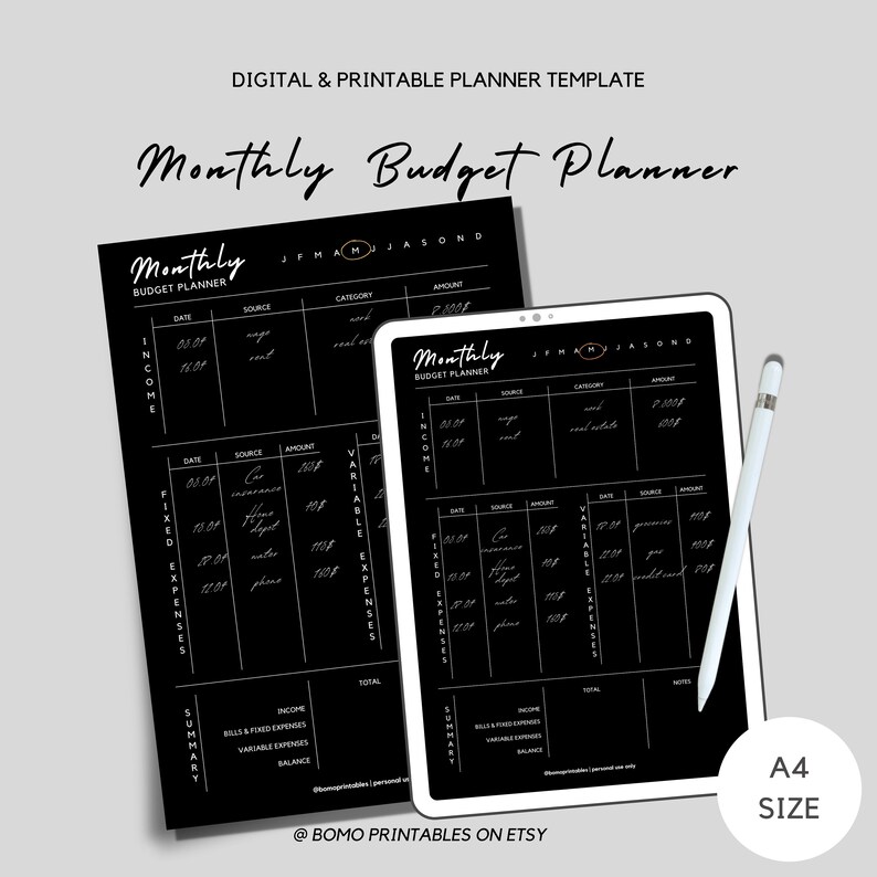 Monthly Budget Planner Printable Budget Template Budget Spreadsheet