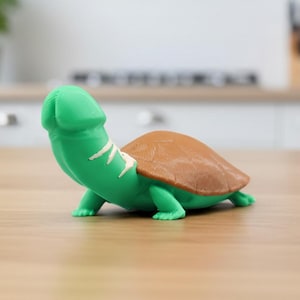 Funny Turtle Tortoise Figurine - Dickatortoise – 3D Printed Gag Gift – Weird Adult Desk Decor, Unique Novelty Gift - Little Angry Animals