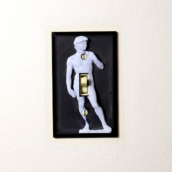 Michelangelo's David Light Switch Cover, Funny 3D Printed Sculpture