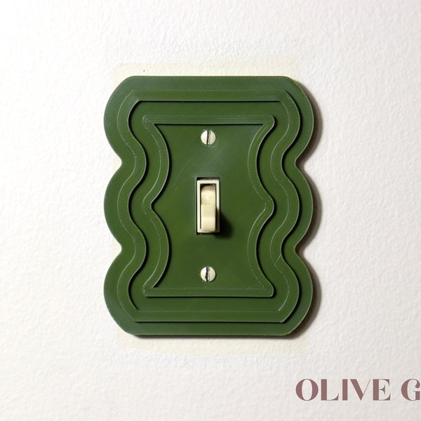 Wavy Line Patterned Light Switch Plate Cover