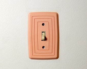 Sleek Mid-Century Inspired Toggle Light Switch Cover with Vintage Pattern