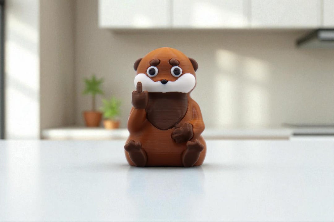 Otter Middle Finger Figurine – Funny 3D Printed Otter Gift – Rude ...