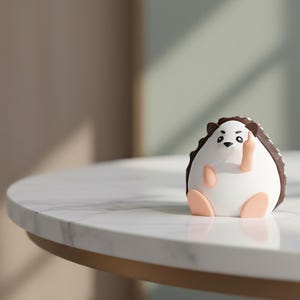 Hedgehog Middle Finger Figurine, Funny Hedgehog Gift, Mini Desk Decor, 3D Printed Gag Gift image 5
