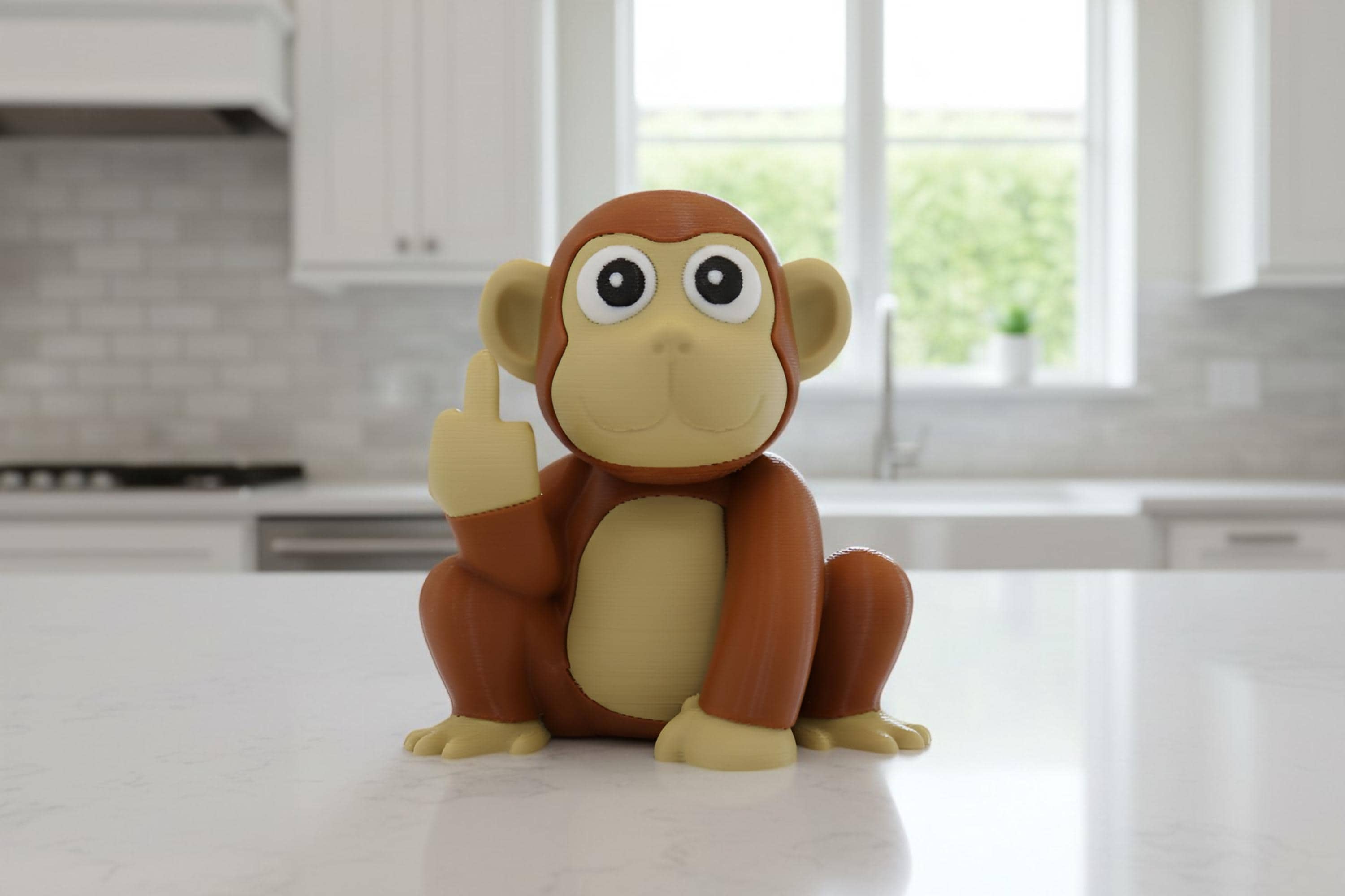Monkey Middle Finger Figurine, Funny Monkey Gift, Rude Desk Decor