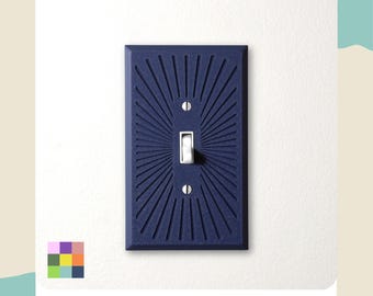 Radial Lines Light Switch Cover Plate