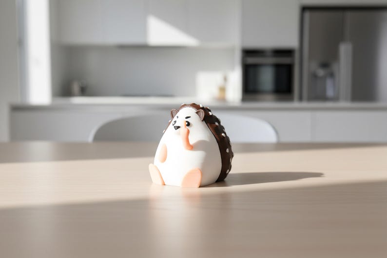 Hedgehog Middle Finger Figurine, Funny Hedgehog Gift, Mini Desk Decor, 3D Printed Gag Gift image 3