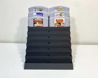 N64 Game Holder, Large 18 Slot Nintendo Game Case - N64 Game Display, Video Game Display Stand, Video Game Organizer, 3D Printed Rack