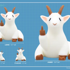 Beeldje middelvinger geit, grappig geit cadeau, onbeleefd boerderijdier bureaudecor, 3D-geprint cadeau cadeau afbeelding 10