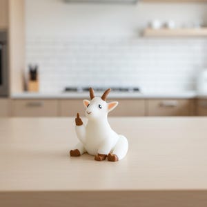Beeldje middelvinger geit, grappig geit cadeau, onbeleefd boerderijdier bureaudecor, 3D-geprint cadeau cadeau afbeelding 3