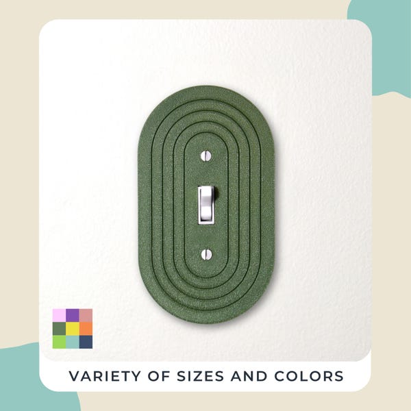 Sleek Simple Oval Light Switch Cover Plate