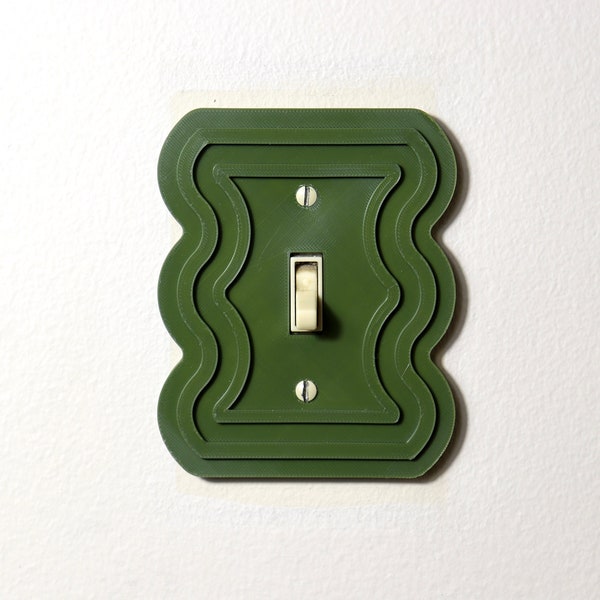 Wavy Line Patterned Light Switch Plate Cover