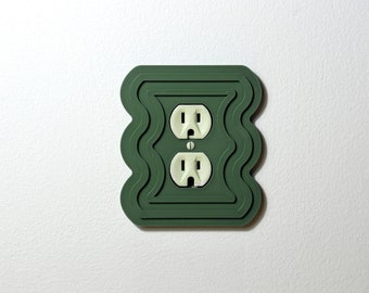 Wavy Line Patterned Plug Outlet Plate Cover