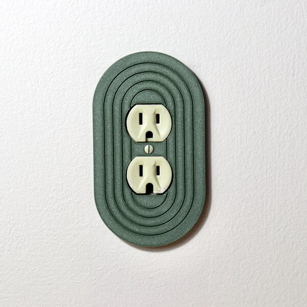 Sleek Minimalist Oval Plug Outlet Cover Plate