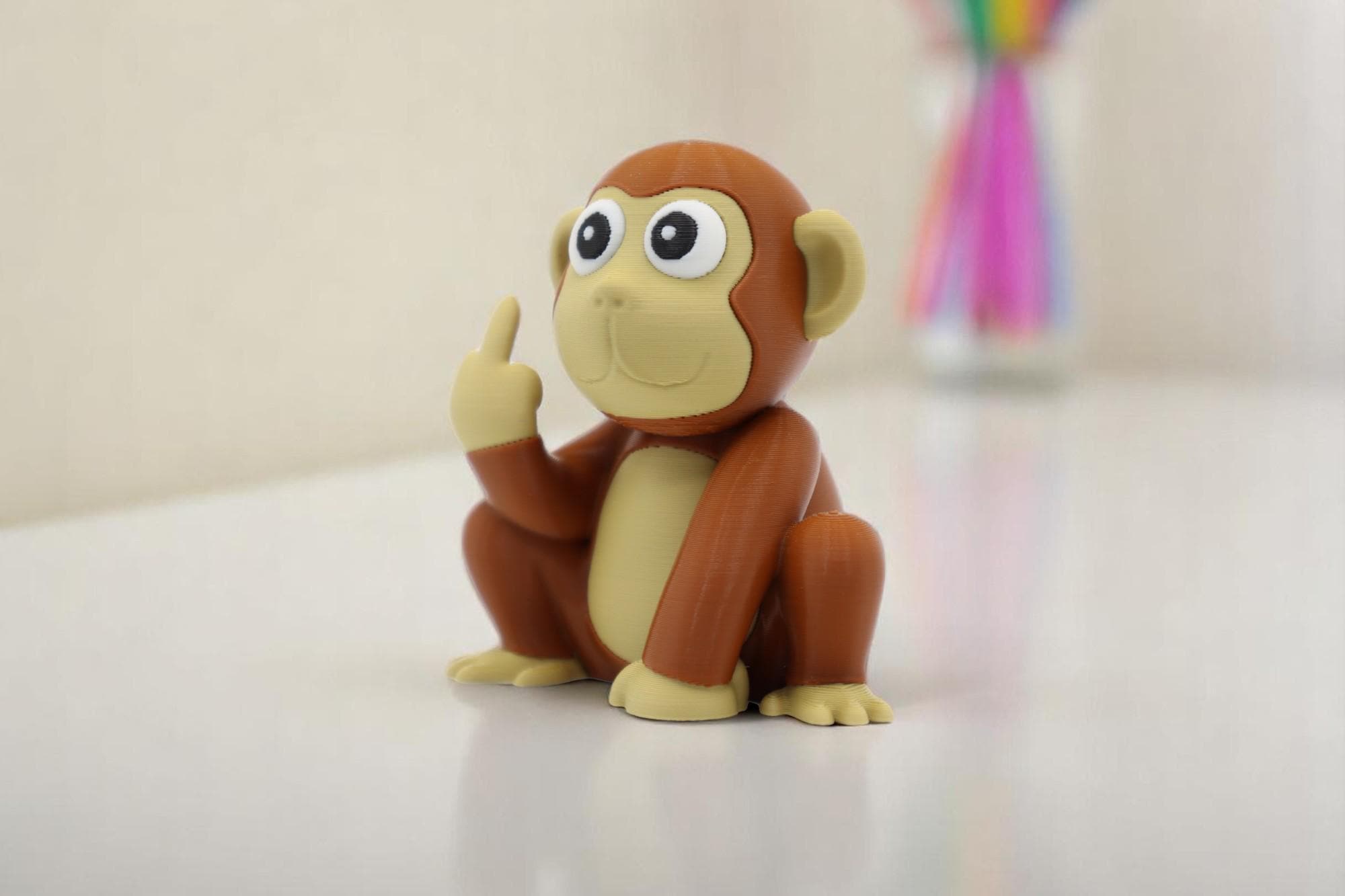 Monkey Middle Finger Figurine – Funny 3D Printed Monkey Gift – Rude ...