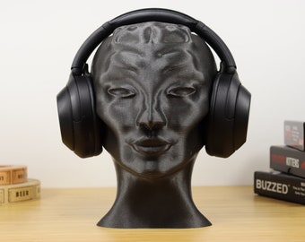 Alien Queen Headphone Holder, Shelf Decor, Gaming Accessories Extraterrestrial Sci-Fi, 3D Printed Female Alien Head