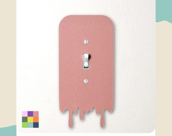 Dripping Light Switch Cover Plate, Fun Modern Switch Plate, Renter Friendly Wall Decor