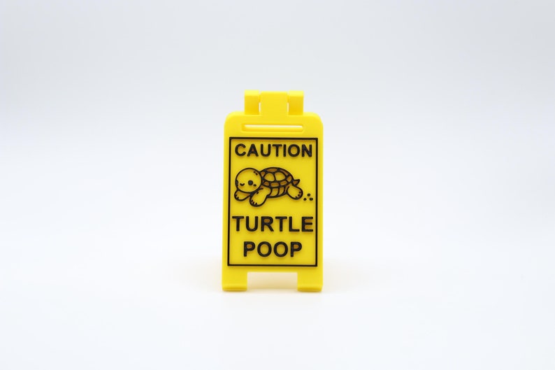 Caution Turtle Poop Floor Sign – Funny 3D Printed Gag Gift for Turtle ...