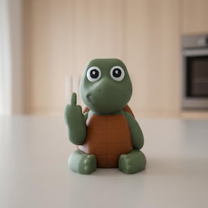 Turtle Middle Finger Figurine – Funny 3D Printed Turtle Gift – Rude ...