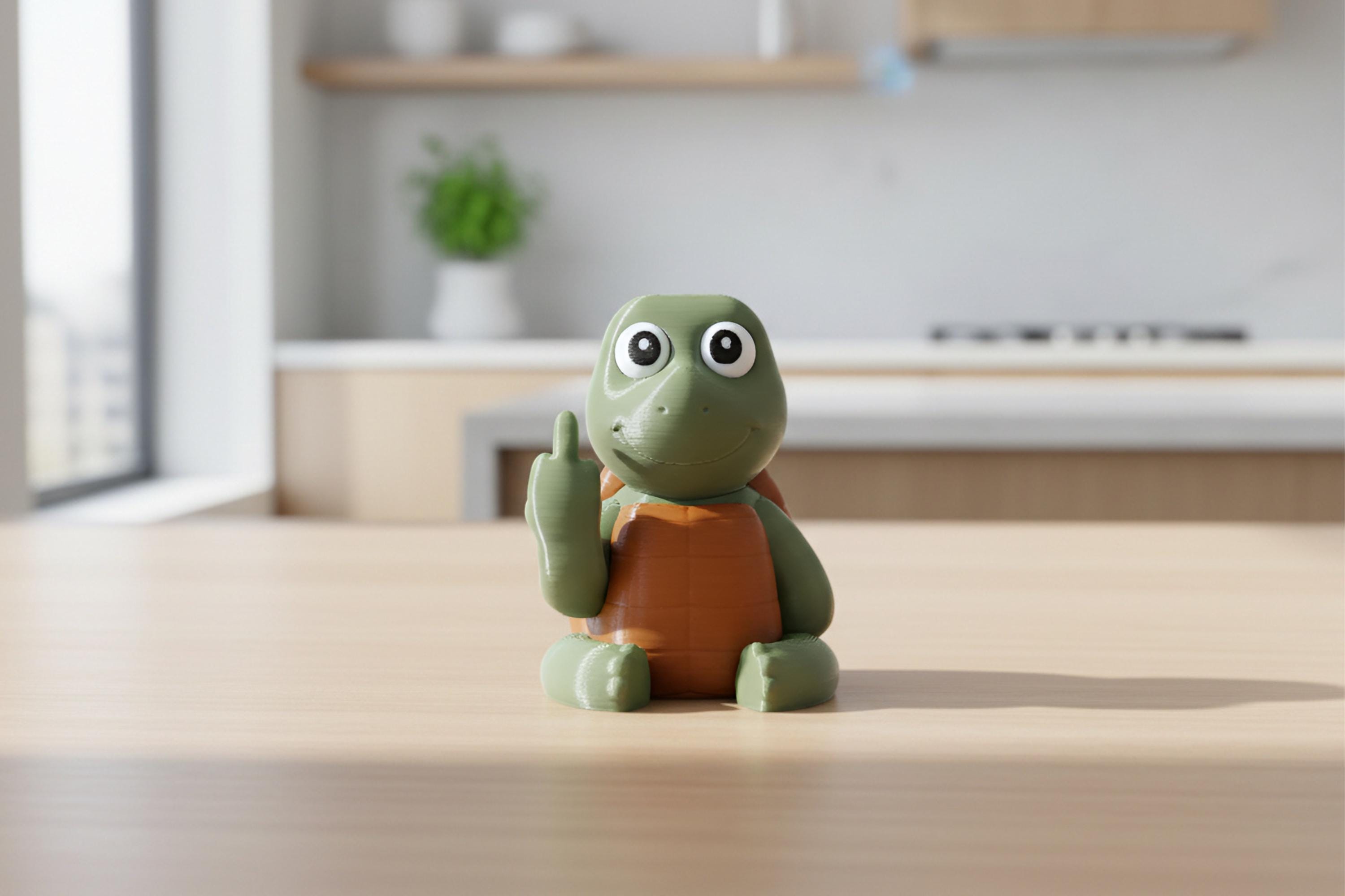 Turtle Middle Finger Figurine – Funny 3D Printed Turtle Gift – Rude ...