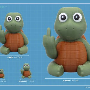 Turtle Middle Finger Figurine – Funny 3D Printed Turtle Gift – Rude ...