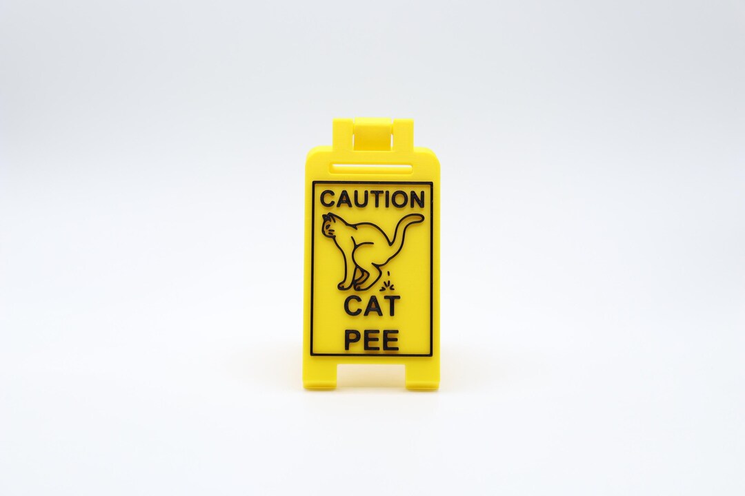 Caution Cat Pee Floor Sign, Wet Floor Sign, Funny 3D Printed Gag Gift ...