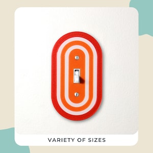 Vintage Oval-Shaped Light Switch Plate Cover, Red Sunset Burst Rainbow