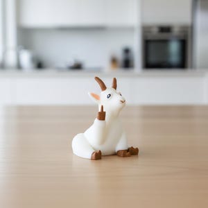 Beeldje middelvinger geit, grappig geit cadeau, onbeleefd boerderijdier bureaudecor, 3D-geprint cadeau cadeau afbeelding 5