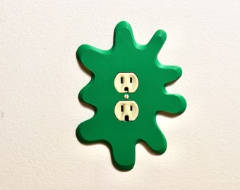 Splat Slime Plug Outlet Cover - Single Toggle, Decora Rocker, 2 Gang, 3 Gang, Power Outlet, 3D Printed