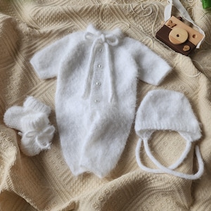 Baby Home Coming Outfit, Baby Romper Set, Newborn Baby Graduation Dress, Knitted Baby Clothes