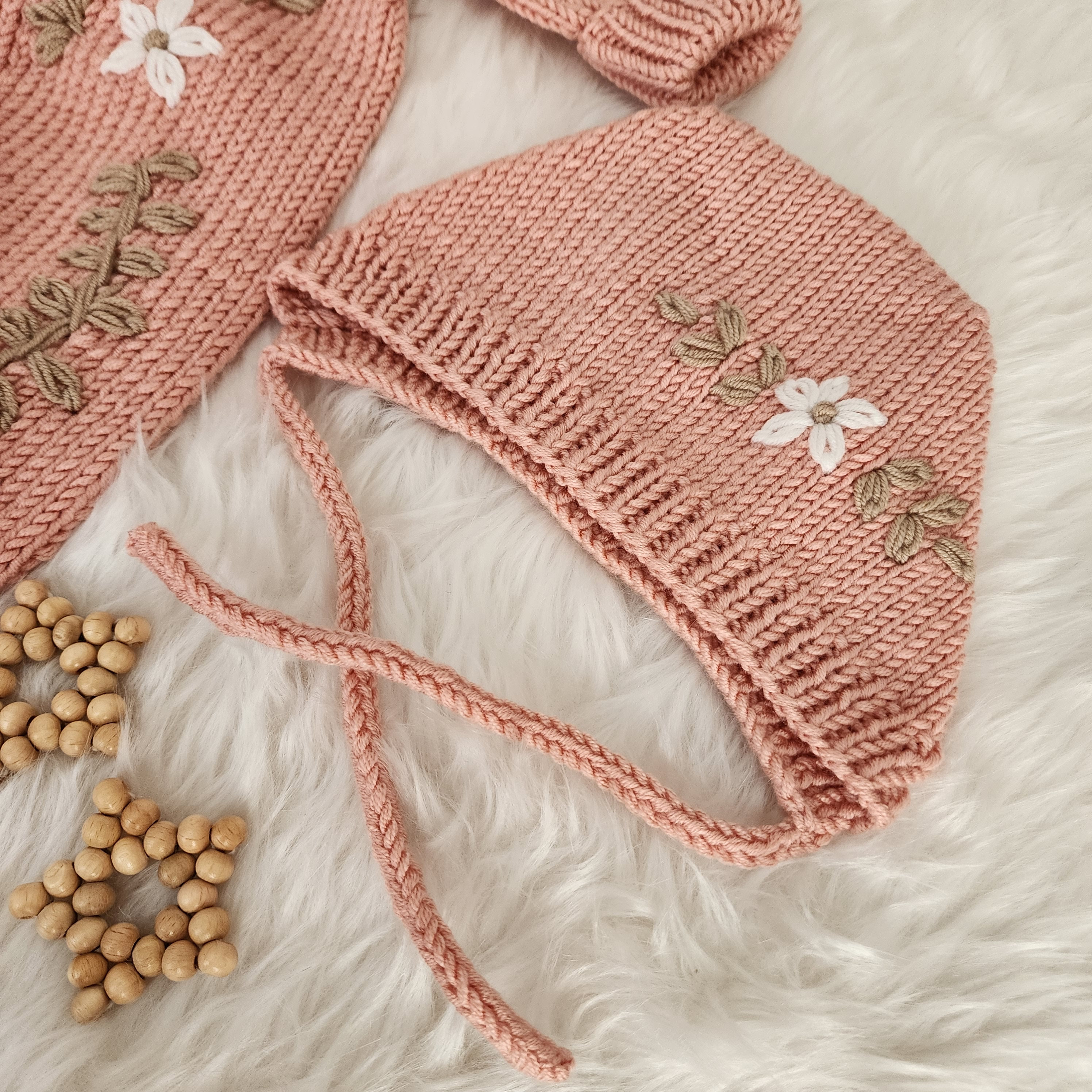 Baby Flower Beige Knit Romper
