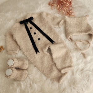 Baby Home Coming Outfit, Baby Romper Set, Newborn Baby Graduation Dress, Knitted Baby Clothes