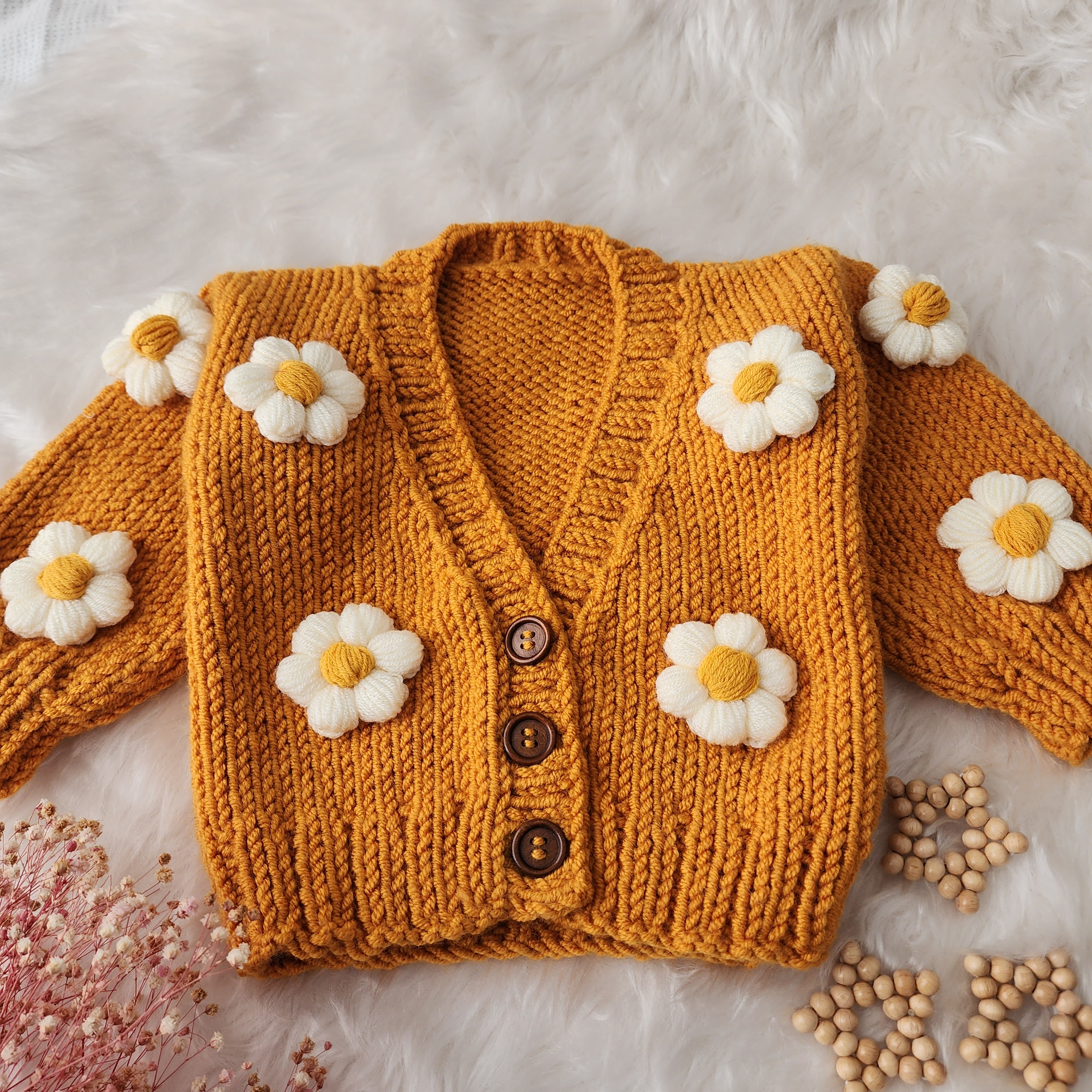 Daisy Embroidered Newborn Cardigan Floral Baby Sweater Etsy