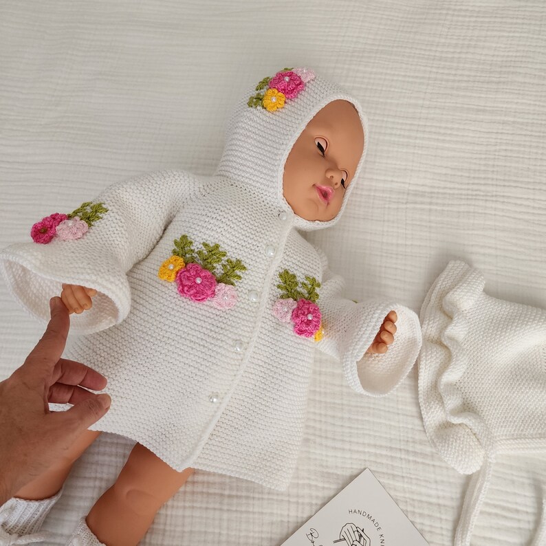 Baby Girl Cardigan, Hooded Floral Embroidered Cardigan, Etsy