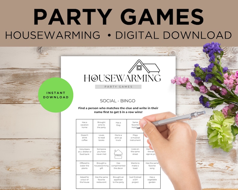 Printable Housewarming Party Game Bundle, Game Night, House Party ...
