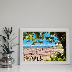 Gubbio Wall Print, Digital Art Download, Umbria City Landscape, Italian Portrait