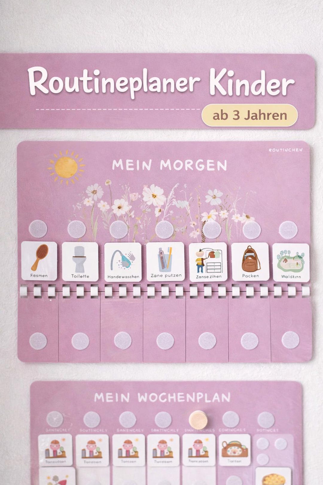 DIY Routine Planner for Kids With Velcro Dots | Morning Routine ...