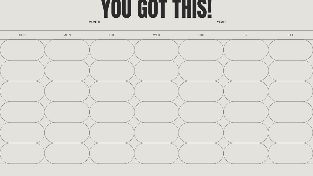 Minimalist Blank Monthly Calendar - Etsy