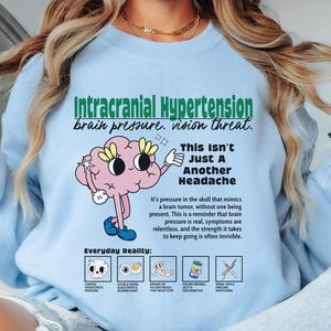 IIH Awareness Sweatshirt Idiopathic Intracranial Hypertension Shirt In September We Wear Blue And Green For IIH Awareness IIH Warrior Gift