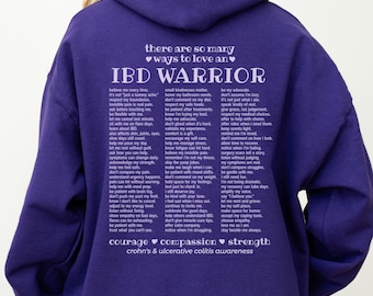 Ways to Love an IBD Warrior Hoodie Ulcerative Colitis Gift Crohns And Colitis Awareness Sweatshirt IBD Awareness Month Crohn's Disease Merch