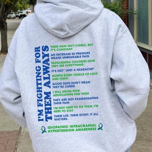 IIH Supporter Hoodie Someone I Love Has Idiopathic Intracranial Hypertension Sweatshirt September We Wear Blue And Green For IIH Awareness