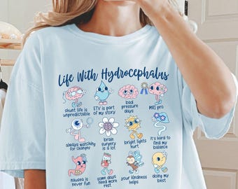 Life With Hydrocephalus Shirt | Hydrocephalus Awareness Gift For Toddlers, Kids and Adults | Hydrocephalus Brain Surgery Merch