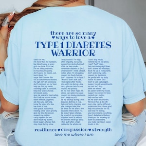 Möglichkeiten, einen Typ-1-Diabetes-Krieger-T-Shirt zu lieben Diaversary Geschenk T1D Bewusstsein Unterstützung T-Shirt Typ eins Diabetiker Tshirt Blau Diabetes Merch