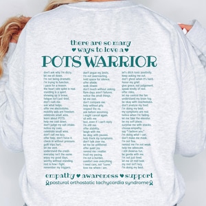 Ways To Love A POTS Warrior Sweatshirt POTS Syndrome Postural Orthostatic Tachycardia Syndrome Awareness Sweater Dysautonomia POT Syndrome