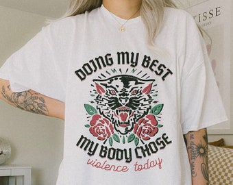 Camiseta "Haciendo lo mejor que puedo" para supervivientes de brotes de enfermedades crónicas. Camiseta para personas con disautonomía (Spoonie). Síndrome POTS. Concienciación sobre el síndrome de Ehlers-Danlos. Enfermedades raras.