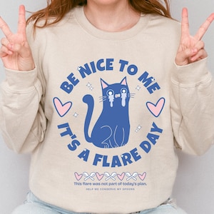 Be nice To Me Flare Day Survivor Spoonie Sweatshirt hEDS Ehlers Danlos POTS SYndrom Chronische Krankheit Chronische Schmerzen Seltene Krankheit Dysautonomie