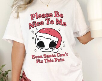 Chronic Pain Goth Christmas Shirt Santa Migraine Tshirt Chronic Illness Holiday Spoonie Tee Xmas Flare Day Seasonal Affective Disorder