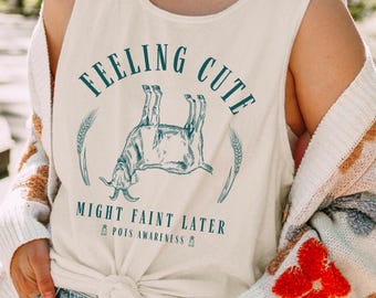 Fainting Goat POTS Syndrome Tank Top Postural Orthostatic Tachycardia Syndrome Dysautonomia Funny POTS Awareness Gift For Salty POTSIE